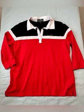 Lauren Active Ralph Lauren Rugby Polo Women’s 1X | Red/Black/White | 3/4 Sleeve